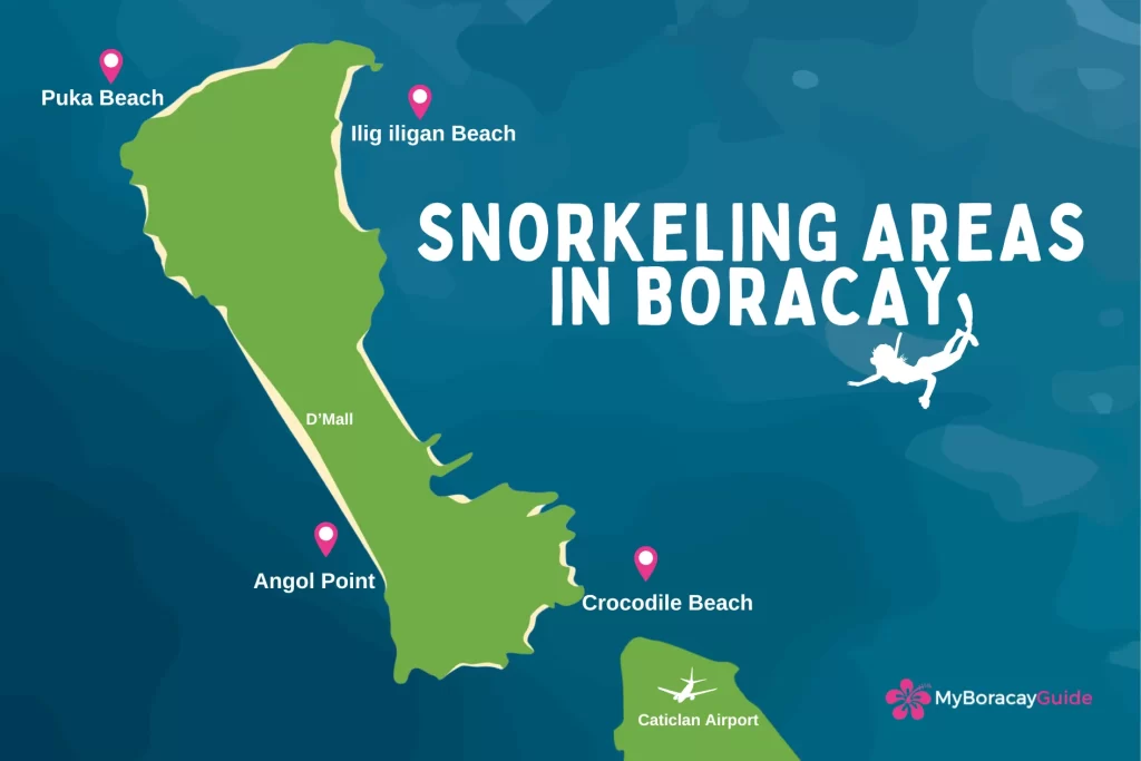 Map of the Snorkeling Areas in Boracay