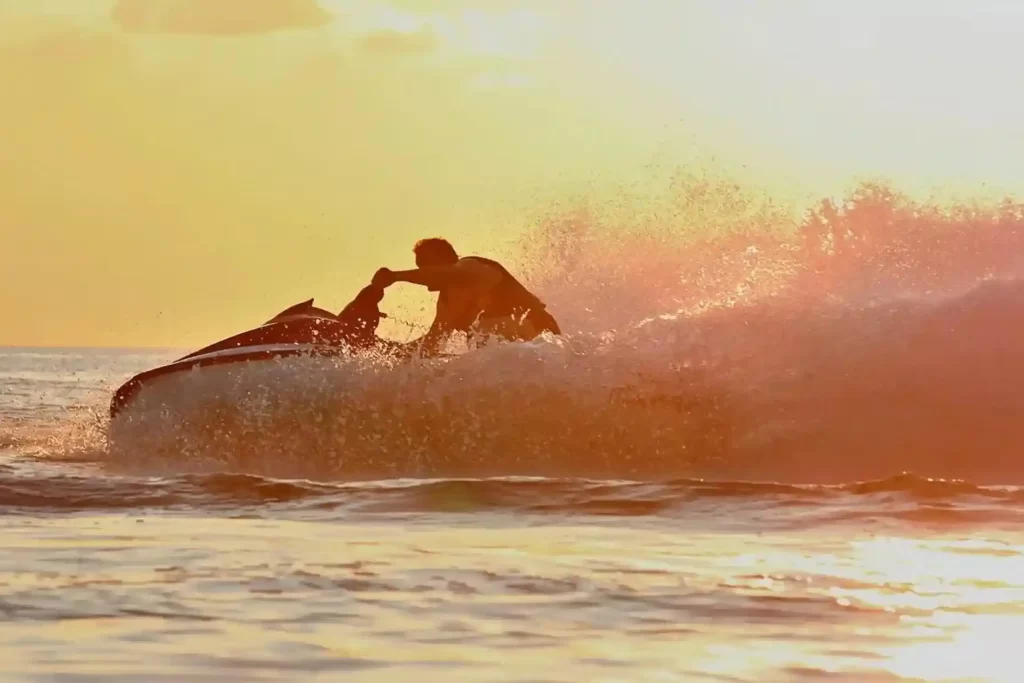 Tourist making some waves using Jet Ski