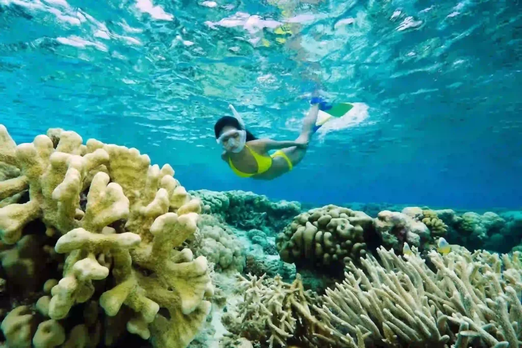 Woman enjoying snorkeling in Boracay