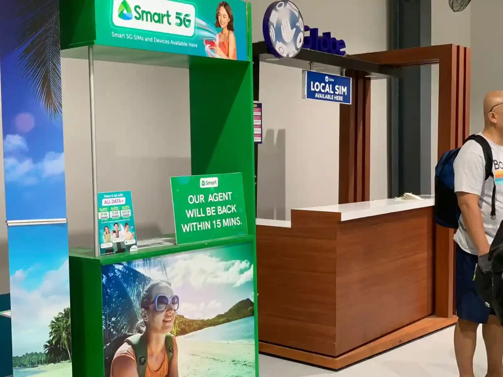 simcard booth at the airport