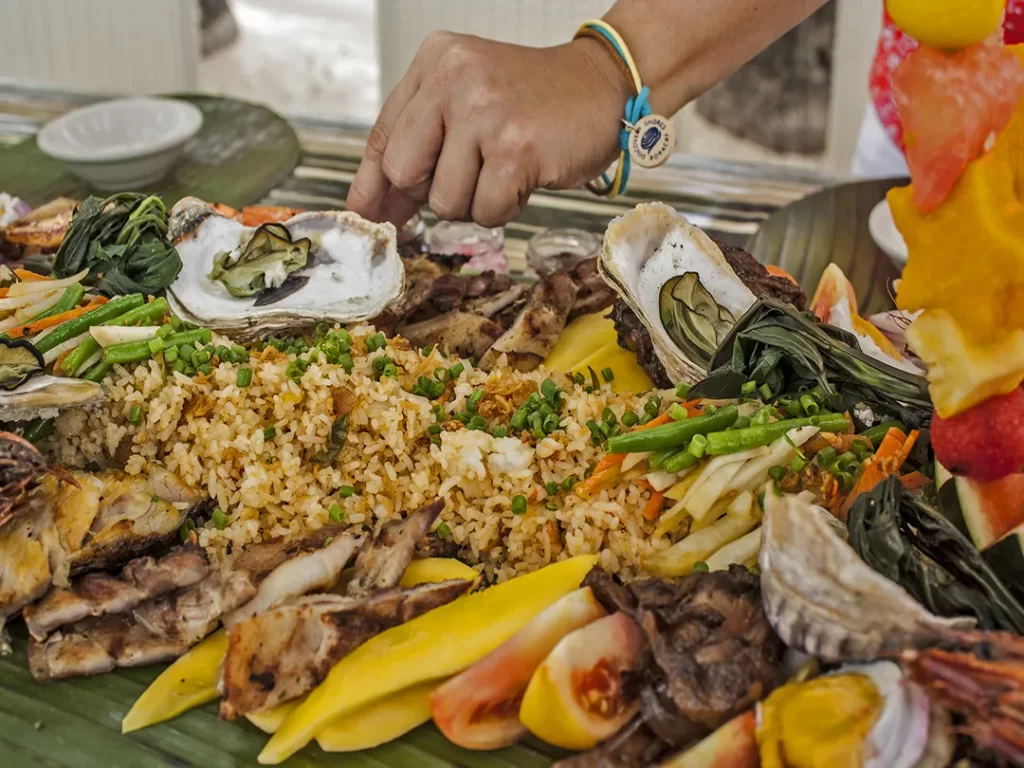 Boodle fight at Discovery Shores Boracay