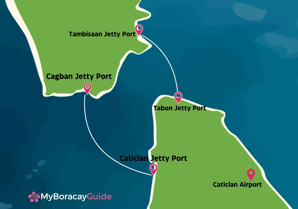 Boracay to Caticlan Port Map depending on weather or season
