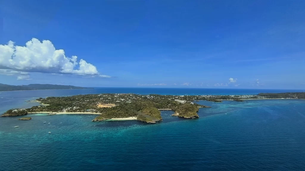 aerial shot of Boracay Island