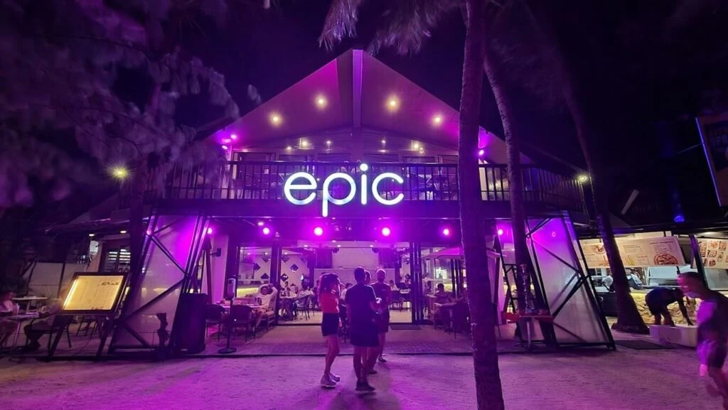 front Epic Boracay at night