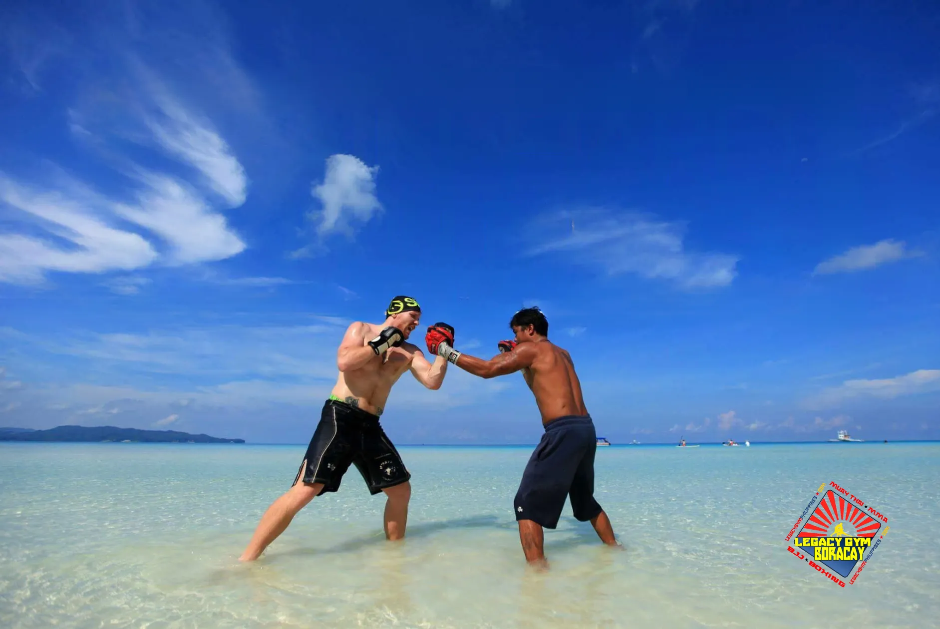 Boxing by the white beach Boracay