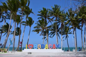 I Love Boracay sign at the Bulabog Beach