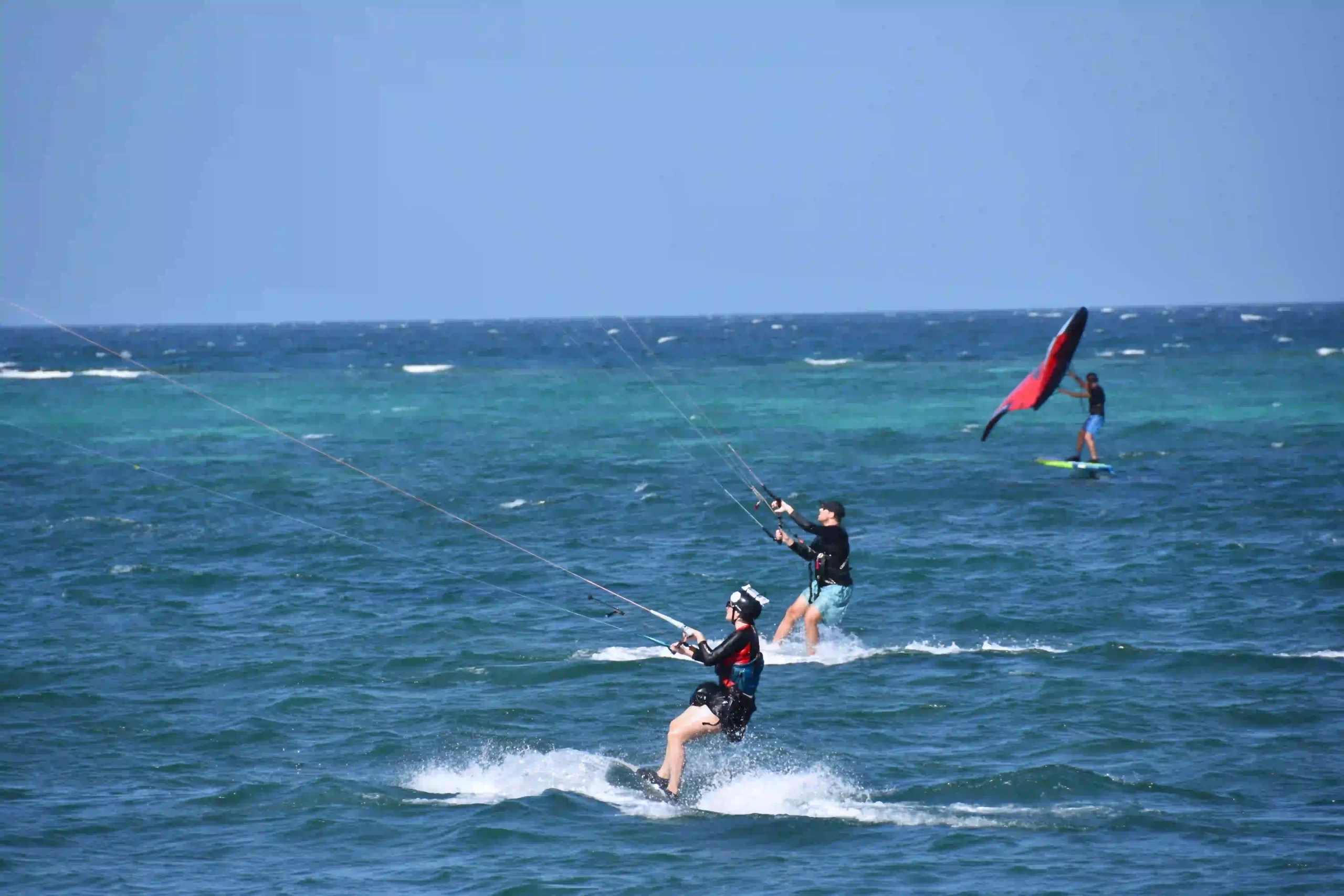 Tourists learning Kitesurfing in Boracay