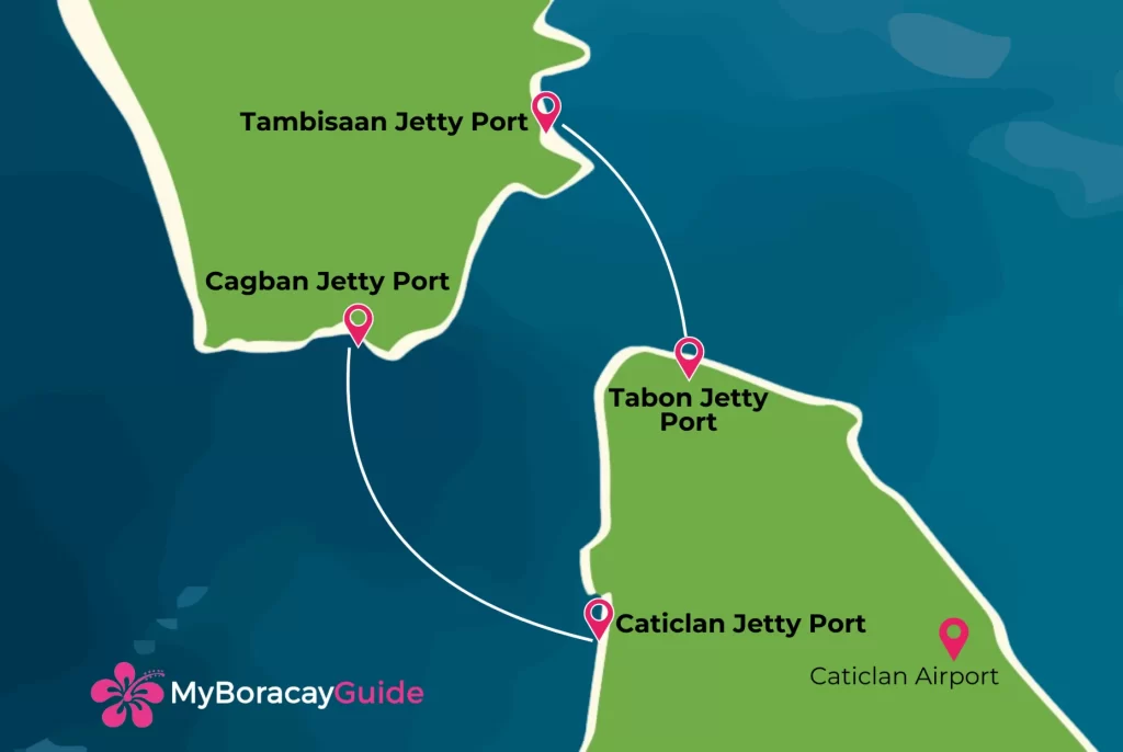 Map of Utilized Ports in Boracay