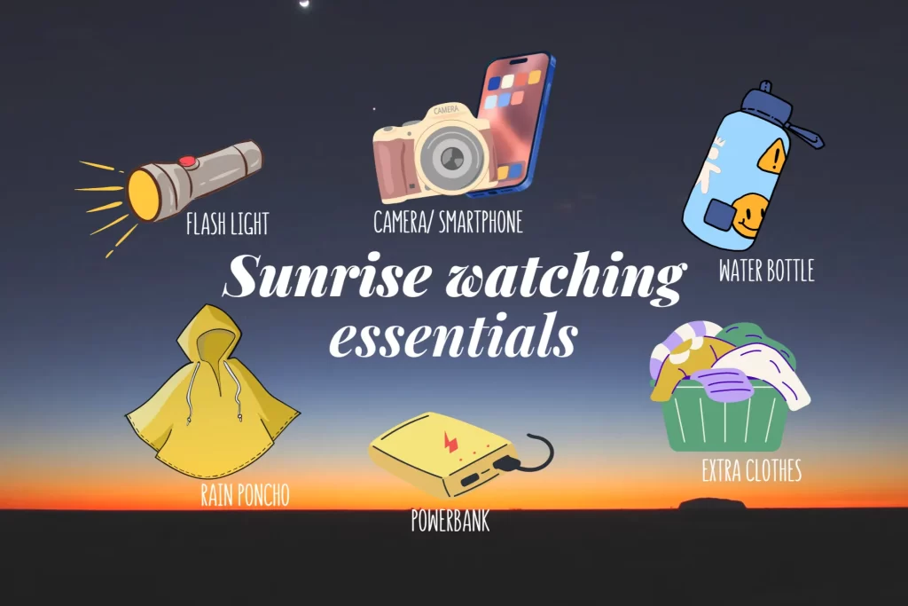 lists of must have things to bring for a sunrise watching in Boracay