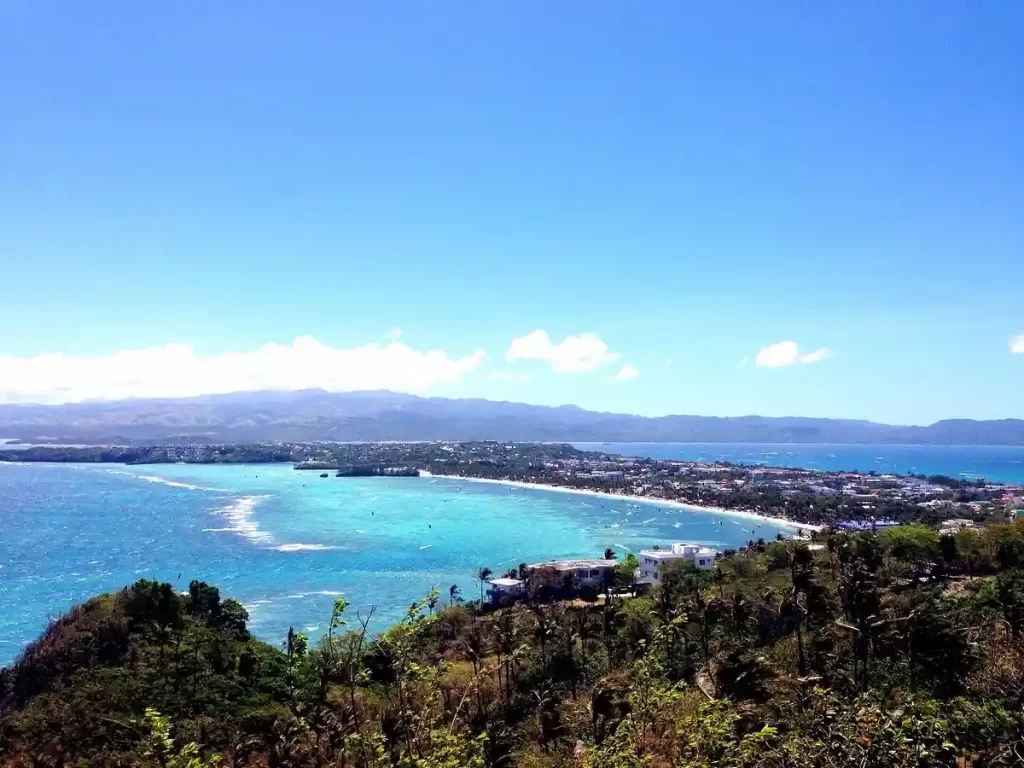 Aerial view of White beach at Mt. Luho