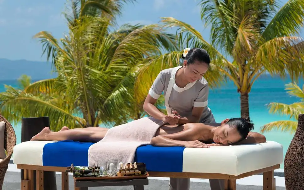 Massage by a hotel rooftop in Boracay island