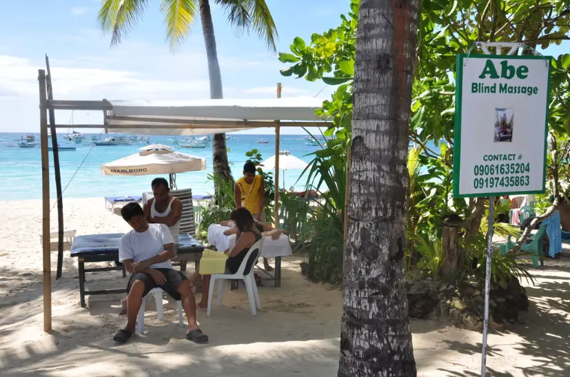 blind massage by abe at the white beach of Boracay