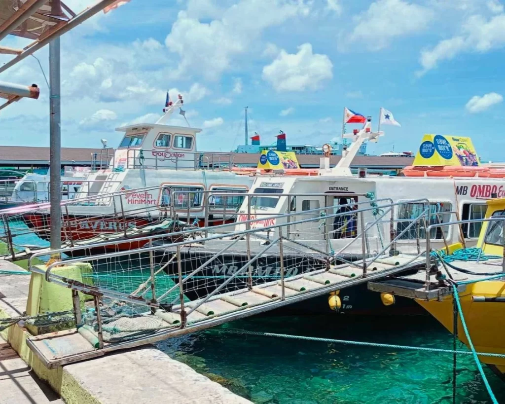 boats docking at Cagban Port Boracay