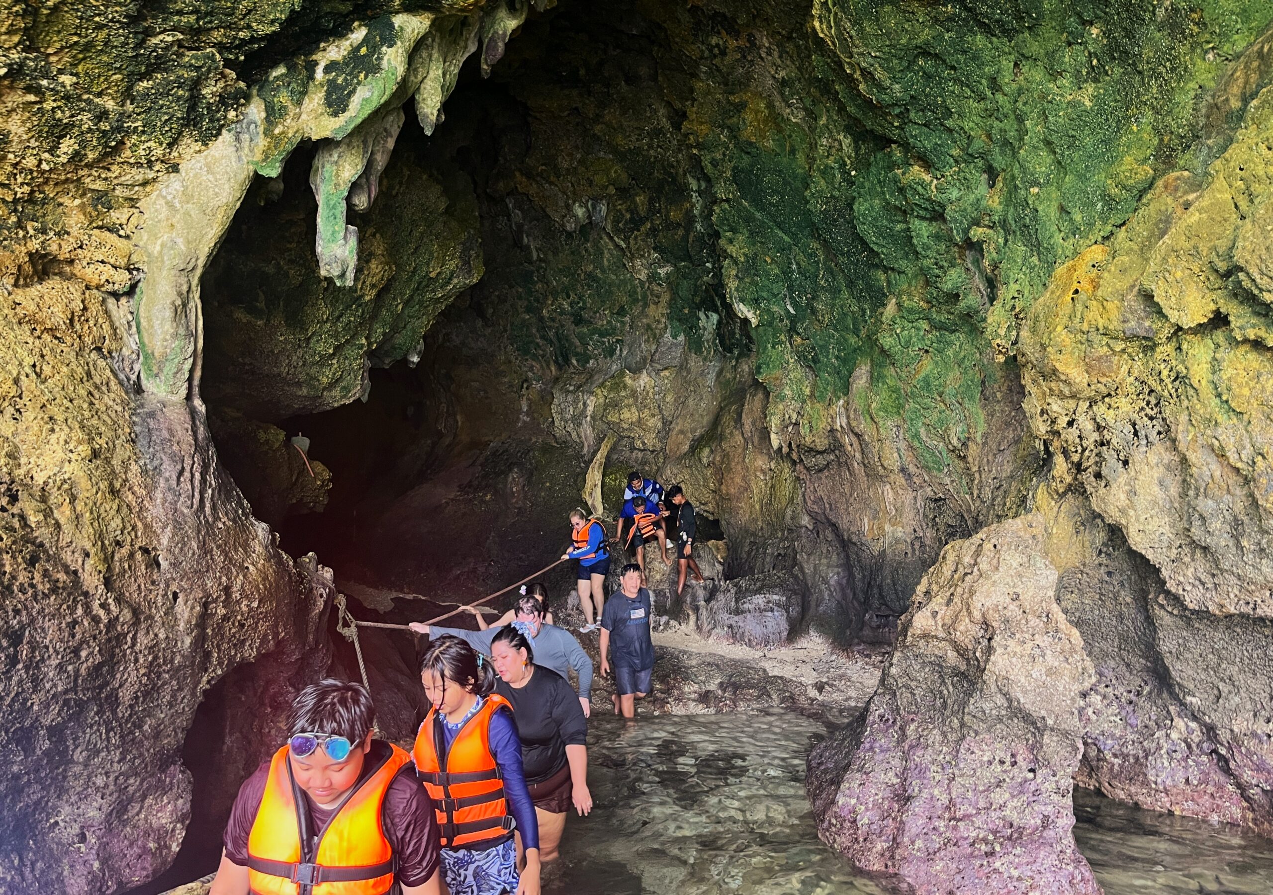 Island hopping boat at Crystal Cove near Boracay