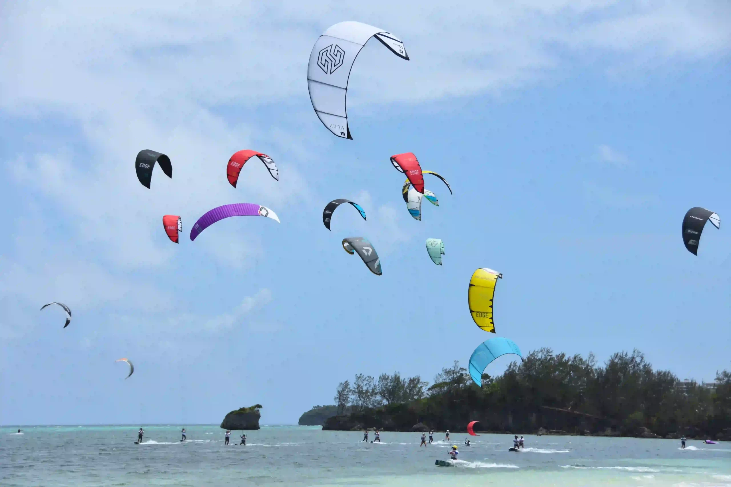 Kitesurfing at Bulabog Beach Boracay during Amihan season